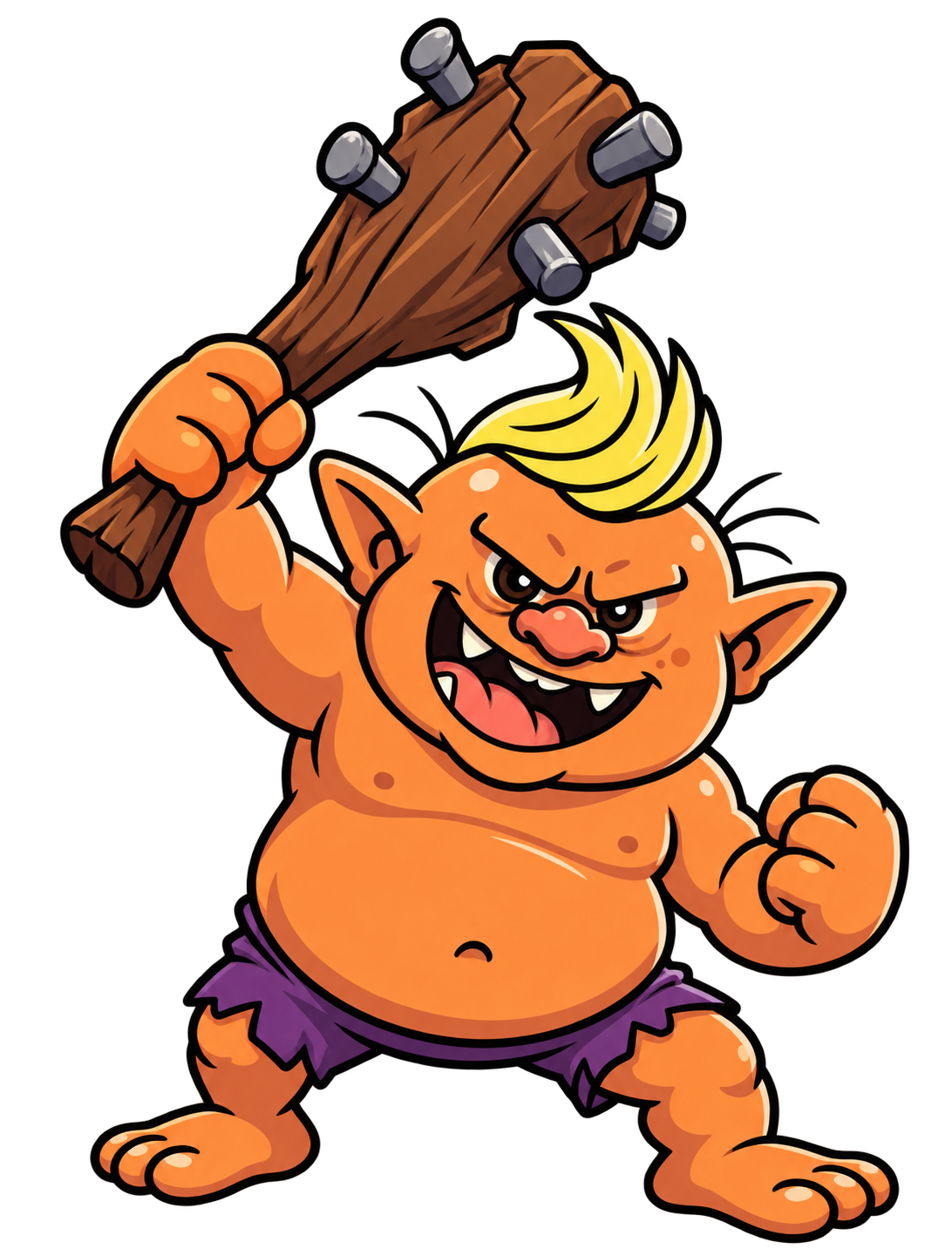 The orange Grudge Box Troll ready for battle